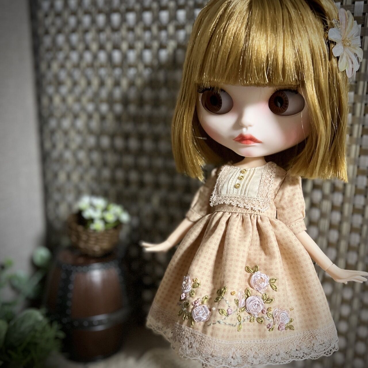 リボン刺しゅうとドール服 : ゆび編みの妖精ちゃんち