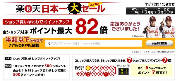 楽天 スーパーセール ポイント