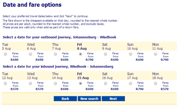 Air namibia Fare1