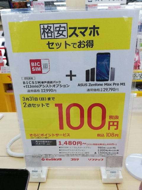 ビックカメラのスマホ Bic Simとの併用割ネタ 19年3月 Turaco 旅と日常を綴る ビックカメラのスマホ Bic Simとの併用割ネタ 19年3月 Turaco 旅と日常を綴る