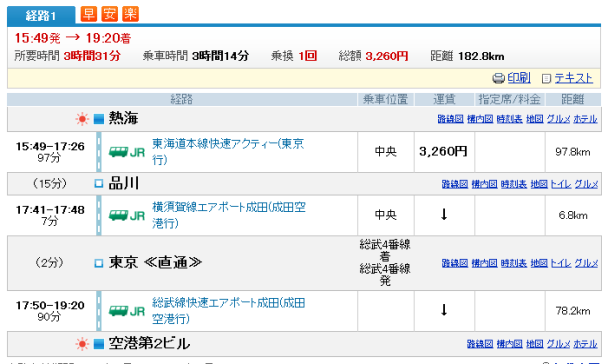 浜松→熱海→成田