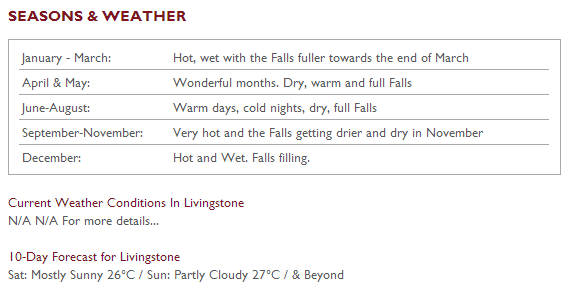●Chanter lodge Weather conditions& best seasons