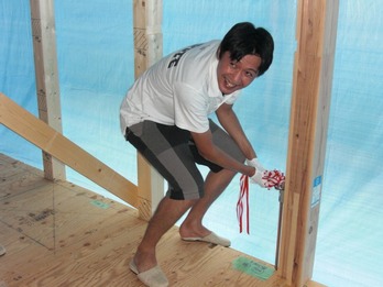 T邸上棟式-7 槌打ちの儀