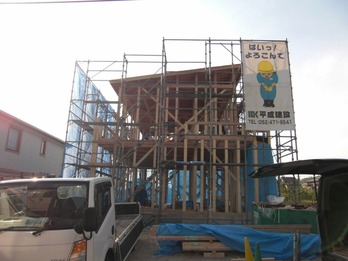 T邸上棟式-6 外観-2