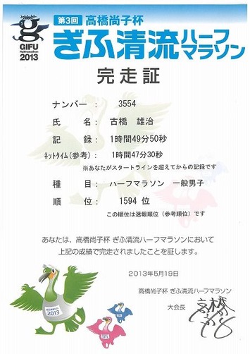 2013岐阜清流記録