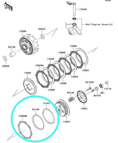 KLX125クラッチパーツリスト図