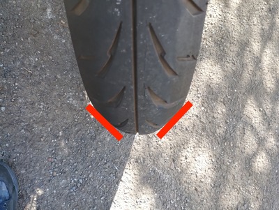 尖ったリアタイヤの形状