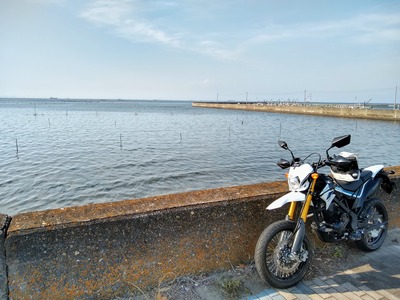 D tracker150と東京湾の写真