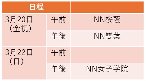 ①日程