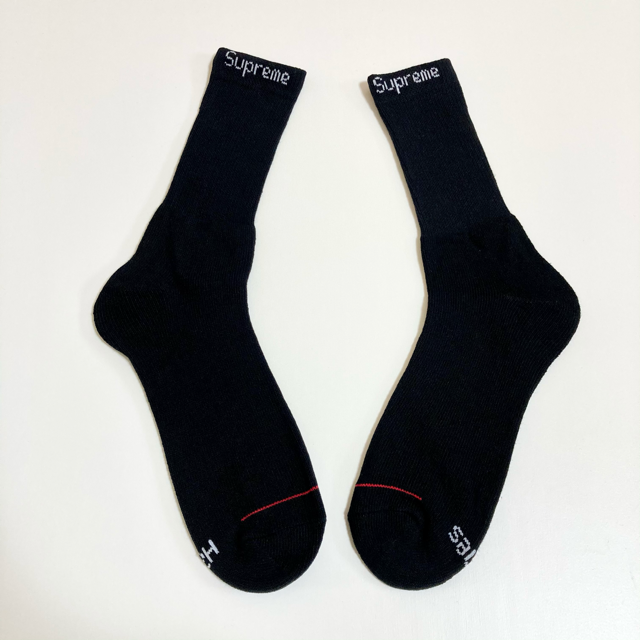 安い 激安 プチプラ 高品質 Supreme Hanes Crew Socks ソックス 靴下 黒 1足