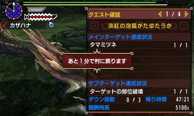 中間記録タマミツネメドレー モンハン活動記 雪月花