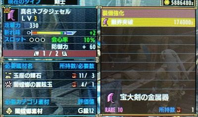 禁足地のアイツ 真名ネブタジェセル作成 モンハン活動記 雪月花