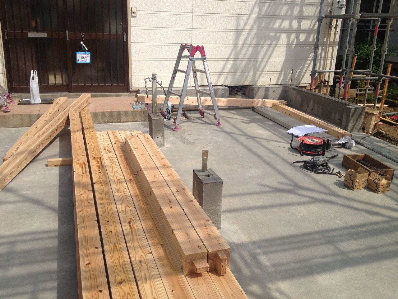 １階車庫 ２階子供部屋の増築工事 坪当たり３０万円 ユキさんのリフォーム業務日誌 新潟県三条市 フォレストスタジオ