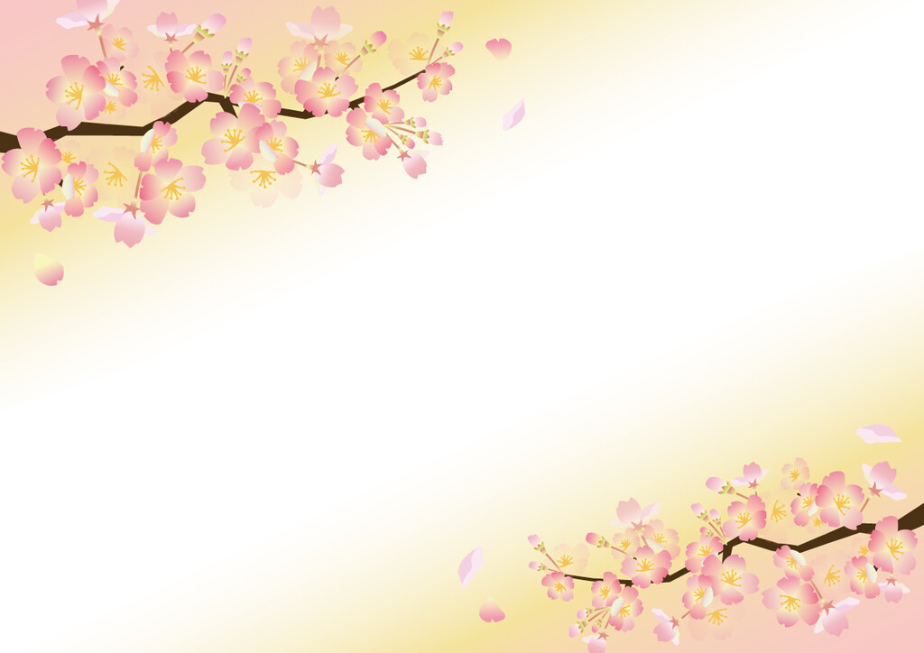 雅なグラデーションの桜フレーム ユックリッピ 絵本の木 ビオトープ