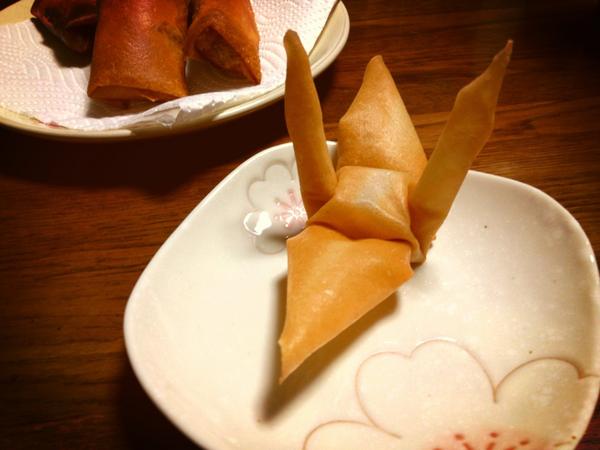 グルメ 春巻きの皮で鶴折って揚げたら鶴になった 話題の画像祭り Funny Image グルメ 春巻きの皮で鶴折って揚げたら鶴になった 話題の画像祭り Funny Image