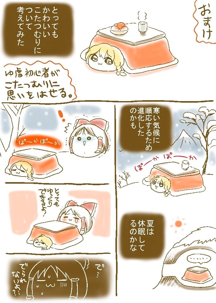 オリジナル こたつ むり まりさ 100 イラスト