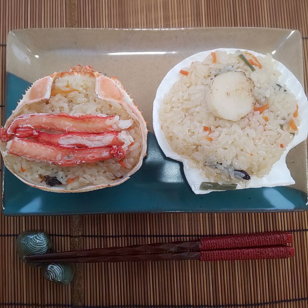 ゆこぶーの食いしん坊万歳 季節のおこわ8月 蟹おこわ ゆこぶーの食いしん坊万歳 季節のおこわ8月 蟹おこわ