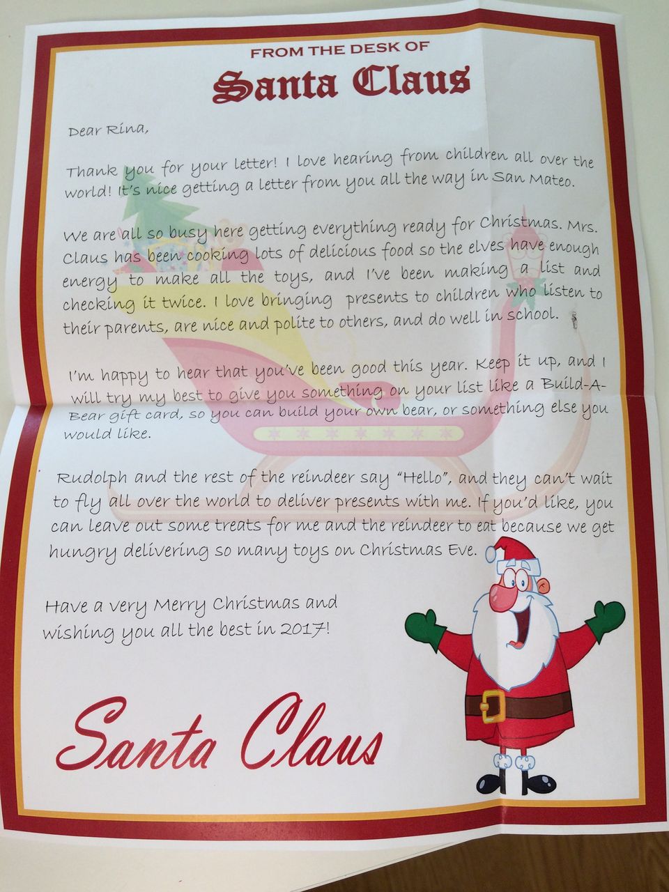 サンタさんからの手紙 Letter From Santa My Eigo World
