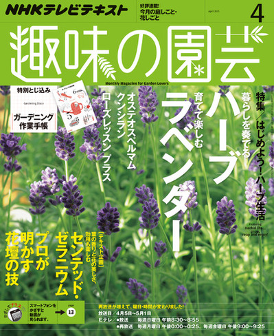 【NHK趣味の園芸】4月はハーブ特集！ ☆暮らしを奏でるハーブ　☆育てて楽しむラベンダー　☆テキストも充実 “センテッド・ゼラニウム特集” “バラのコンパニオン・プランツ” etc.