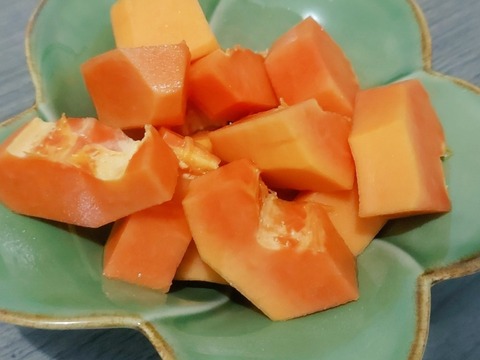 お庭のパパイヤ収穫しました : うさログ日和