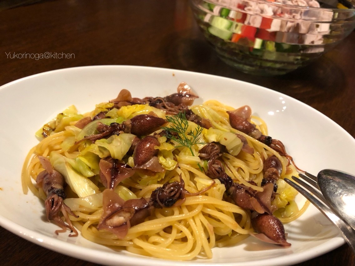 ホタルイカと春キャベツのペペロンチーノ At My Kitchen レシピブログ ホタルイカと春キャベツのペペロンチーノ At My Kitchen レシピブログ