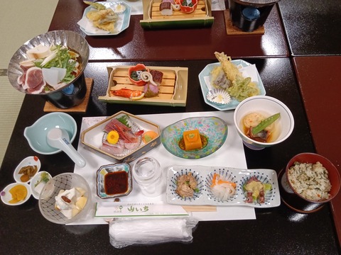 つなぎ温泉  旅染屋 山いち　夕食・朝食編