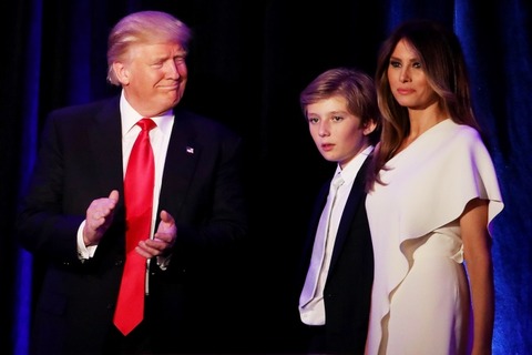 トランプ大統領 バロン君 メラニア夫人