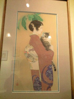 着物女性と猫 着物女性と猫
