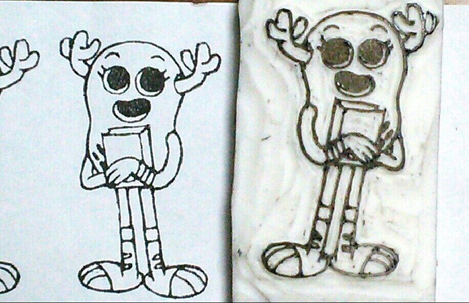 消しゴムはんこ彫ってみた おかしなガムボール ペニー 男児母の趣味ブログ