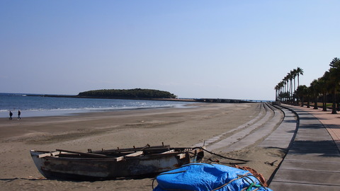 青島海岸から青島を望む