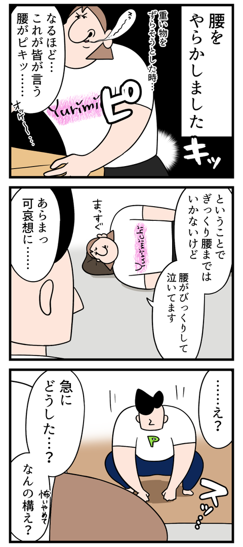 初めて腰をやらかした