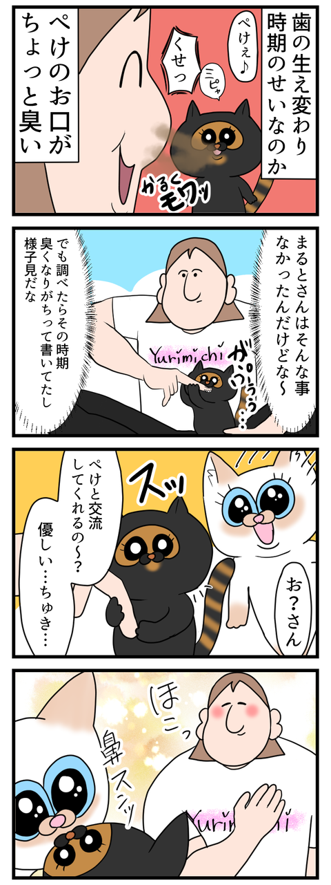 産まれて初めて臭いを感じた猫