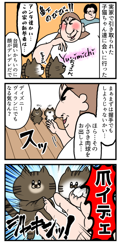 赤子（子猫）の爪切りなんてお手のもんよと威張った結果