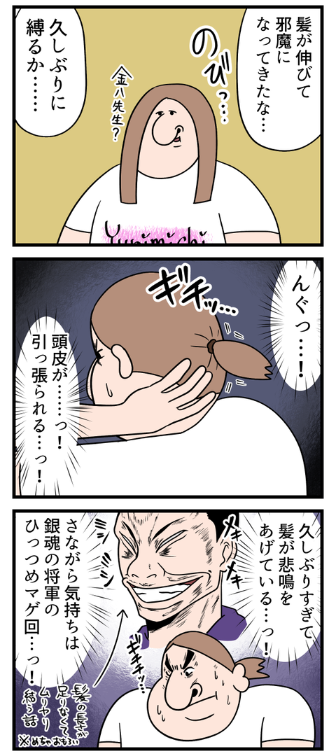 久しぶりに髪を縛ったら