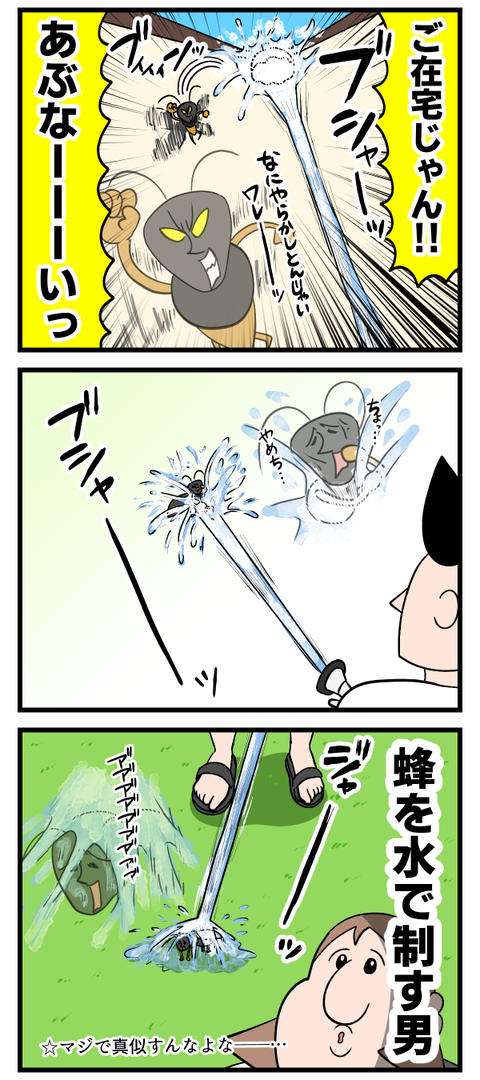 蜂に強気な男2