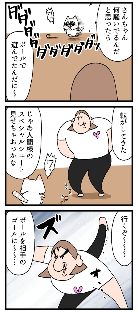 家の中でサッカーはやっちゃだめ