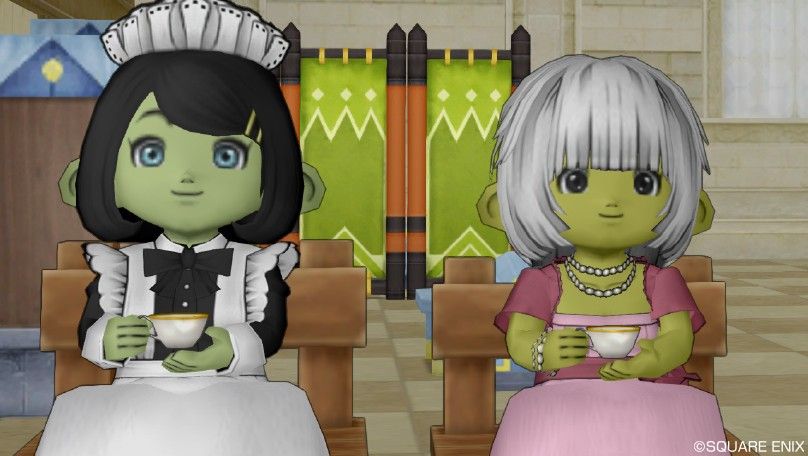メイドさんと一緒に しぐさ お茶を飲む ドワ子 ドワーフ ユリンギのドラクエ10日記 メイドさんと一緒に しぐさ お茶を飲む ドワ子 ドワーフ ユリンギのドラクエ10日記
