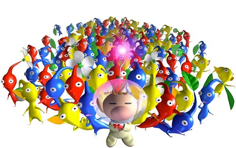 s-Olimar_and_many_Pikmin_P1_art