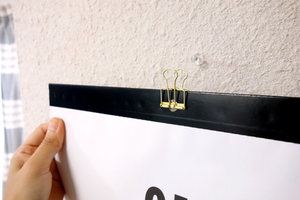 キャンドゥ・A3壁掛けカレンダー シンプル・ダイソー・リーンクリップ②