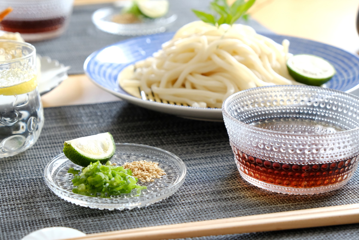 イッタラ・カステヘルミ10cmプレート・クリア・冷やしうどん・薬味皿①