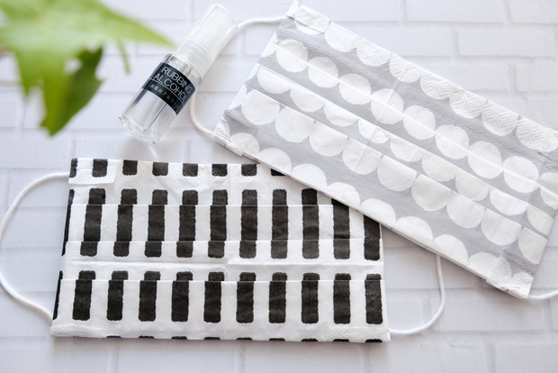 セリア・ペーパーナプキン モノトーン・マスク①