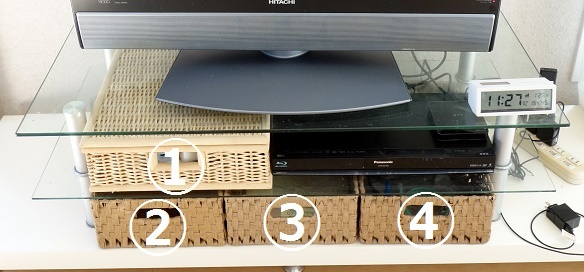 リビング･テレビ台コード整理④