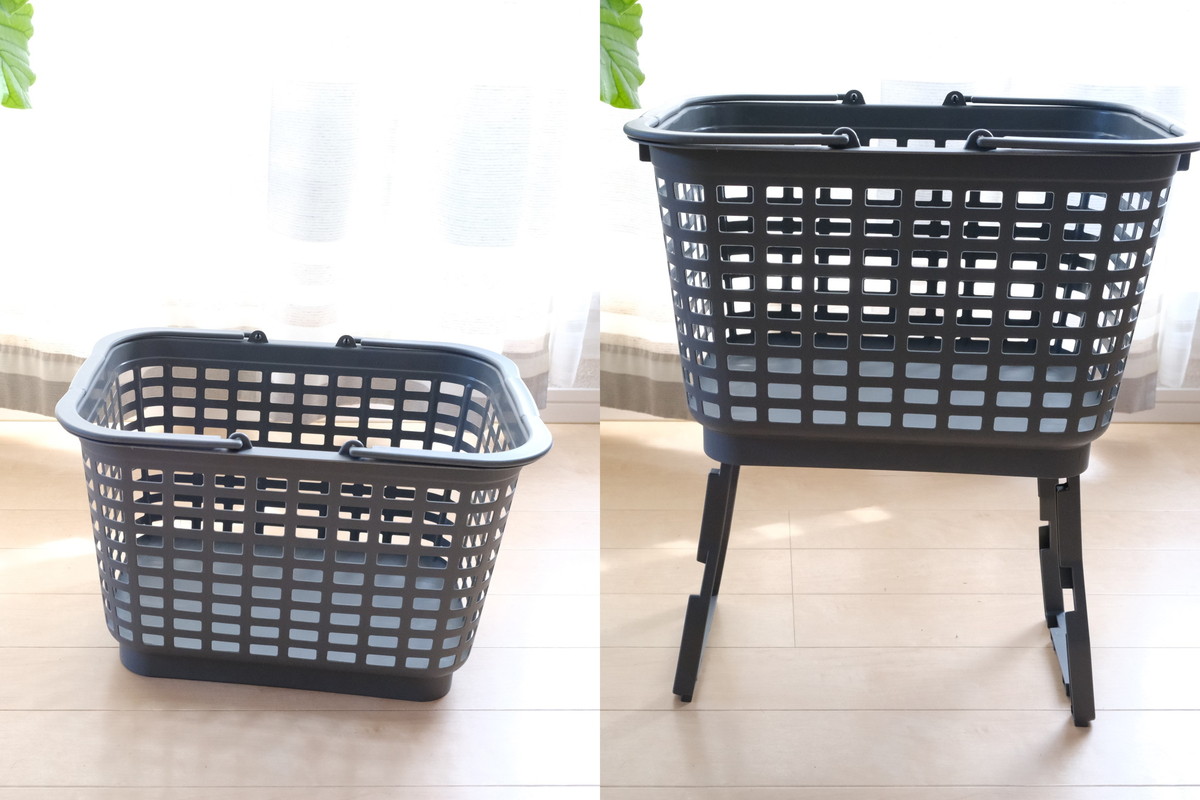 ❽DSCF7465crダイソー・高さが変えられるバスケット