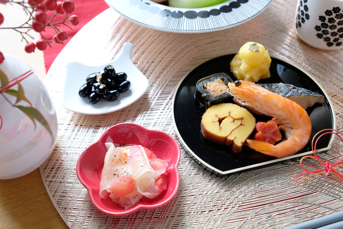 ❹3389②セリア・豆皿梅カラー・2023お正月