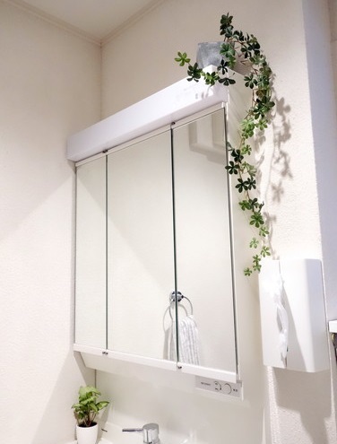 洗面所・洗面台・フェイクグリーン①