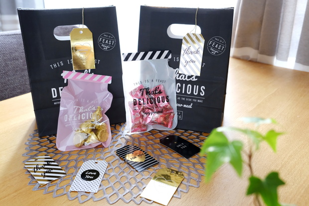 2020年・ダイソー・バレンタイン・ラッピング・クリアシェイプバッグ・ハンドルバッグ・紙タグ②