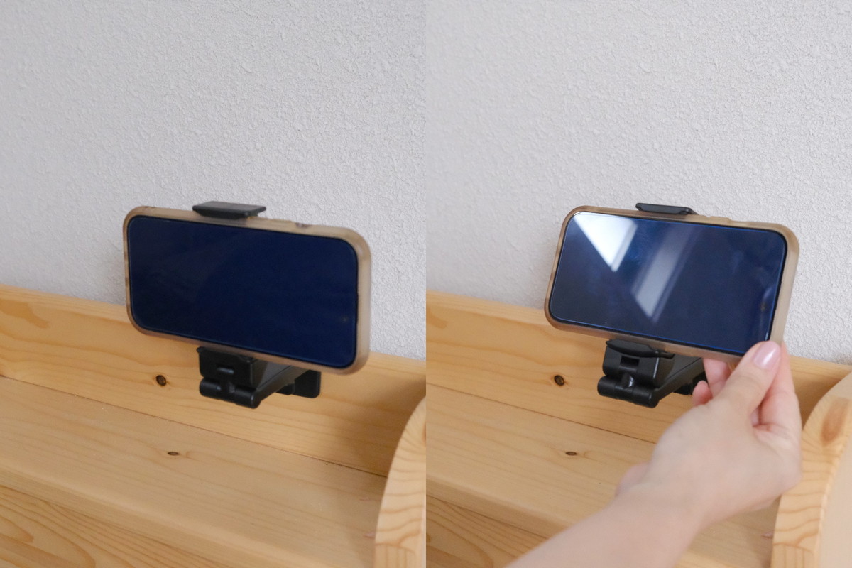 ❺DSCF6556③ (2)スリコ・どこでも挟めるトラベルスマホホルダー