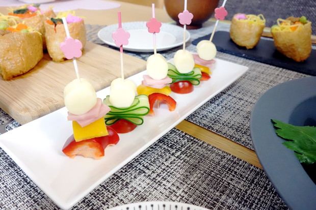2019.3月ひなまつり料理・ダイソー・プレート①