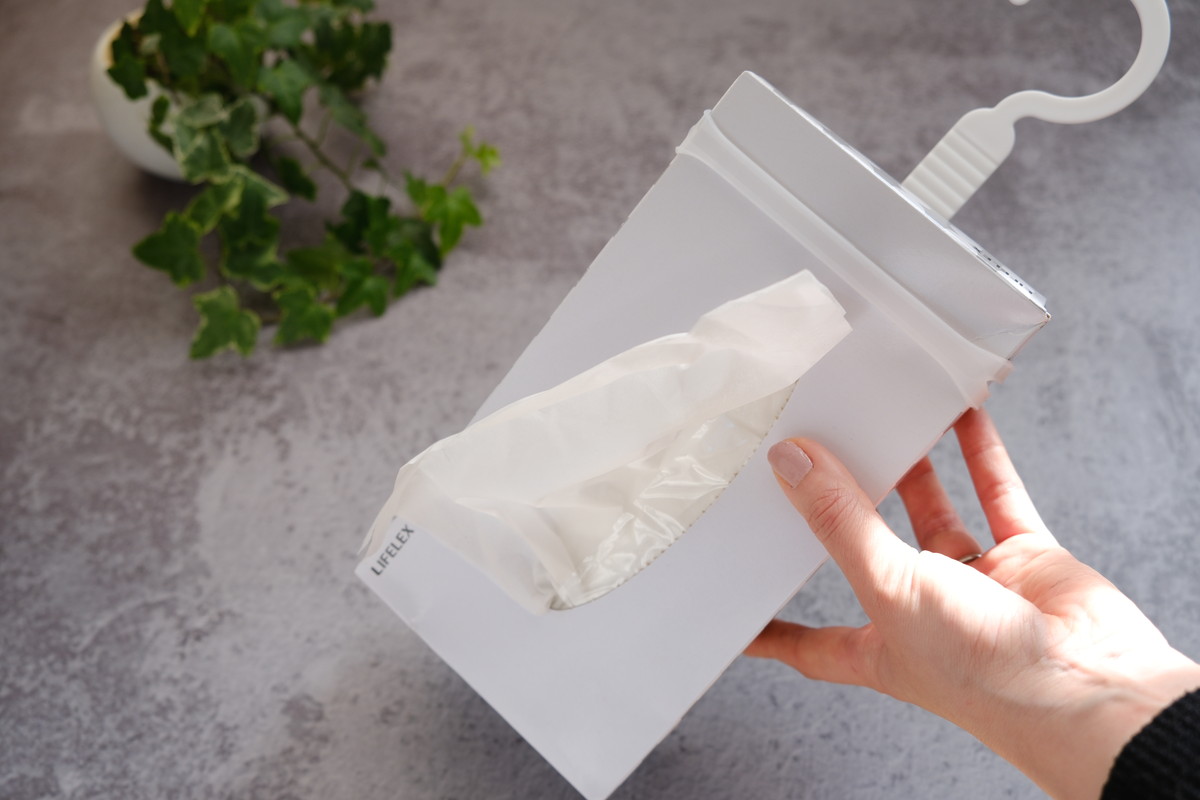 ❹1736キャンドゥ・ティッシュBOXそのまま吊るせるフックシリコーンバンド付
