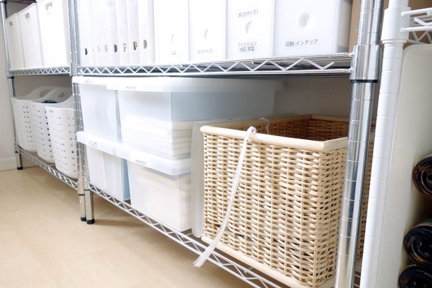 納戸・古紙収納・無印・ブリ材バスケット①
